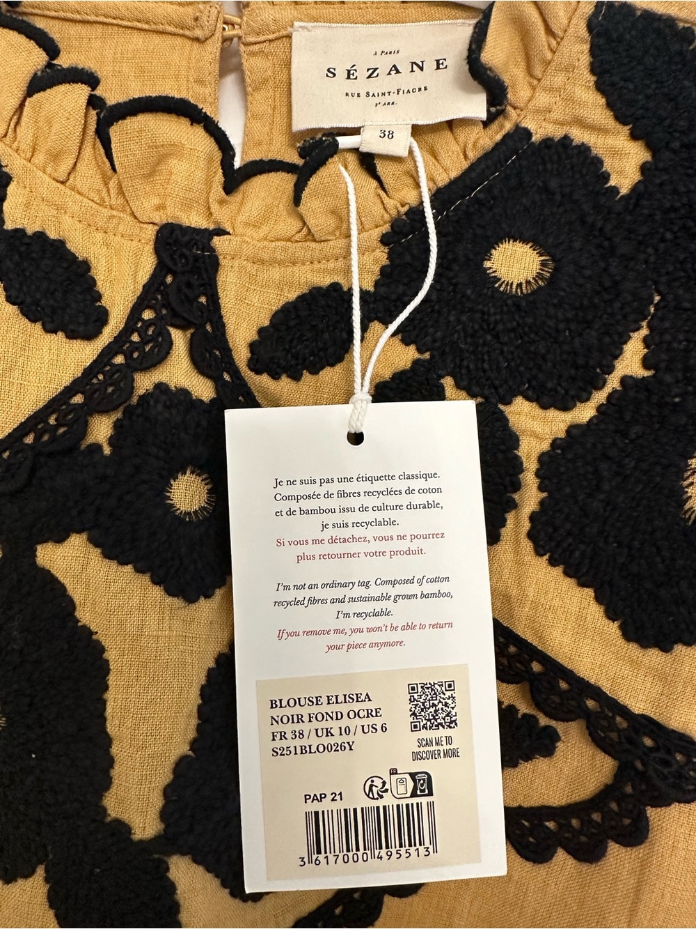 NWT Sézane ELISEA BLOUSE - Picture 3 of 4